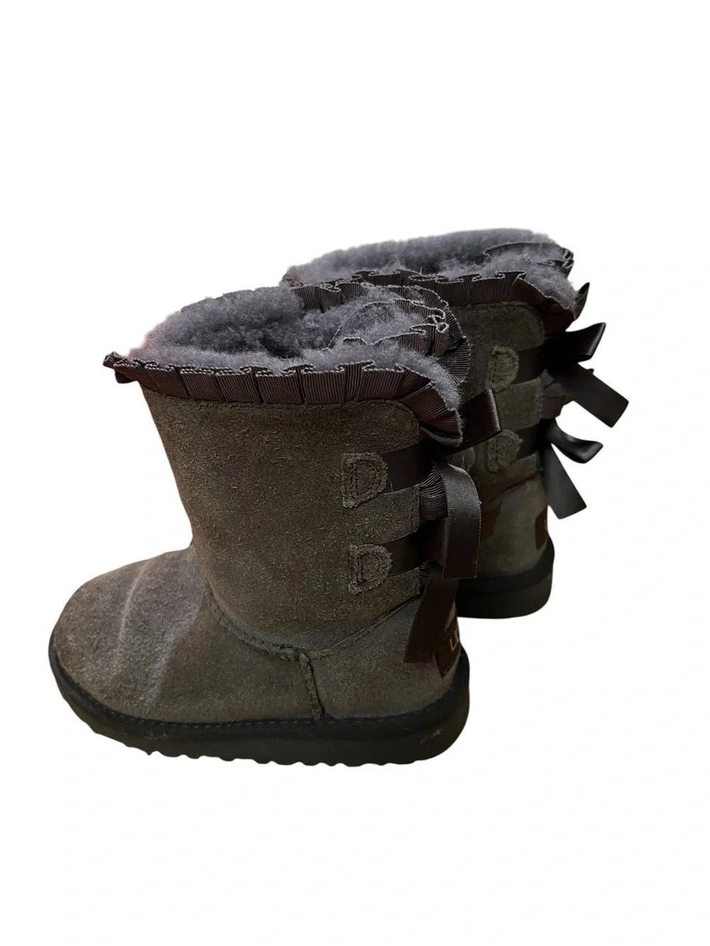 UGG Girls Bow Accent Pewter RARE